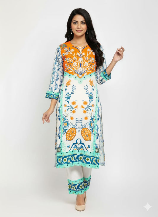 2 PC Ladies printed Coord khaddar suit