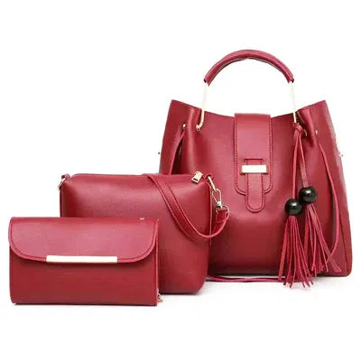 Queen 3 PC Red Handbag